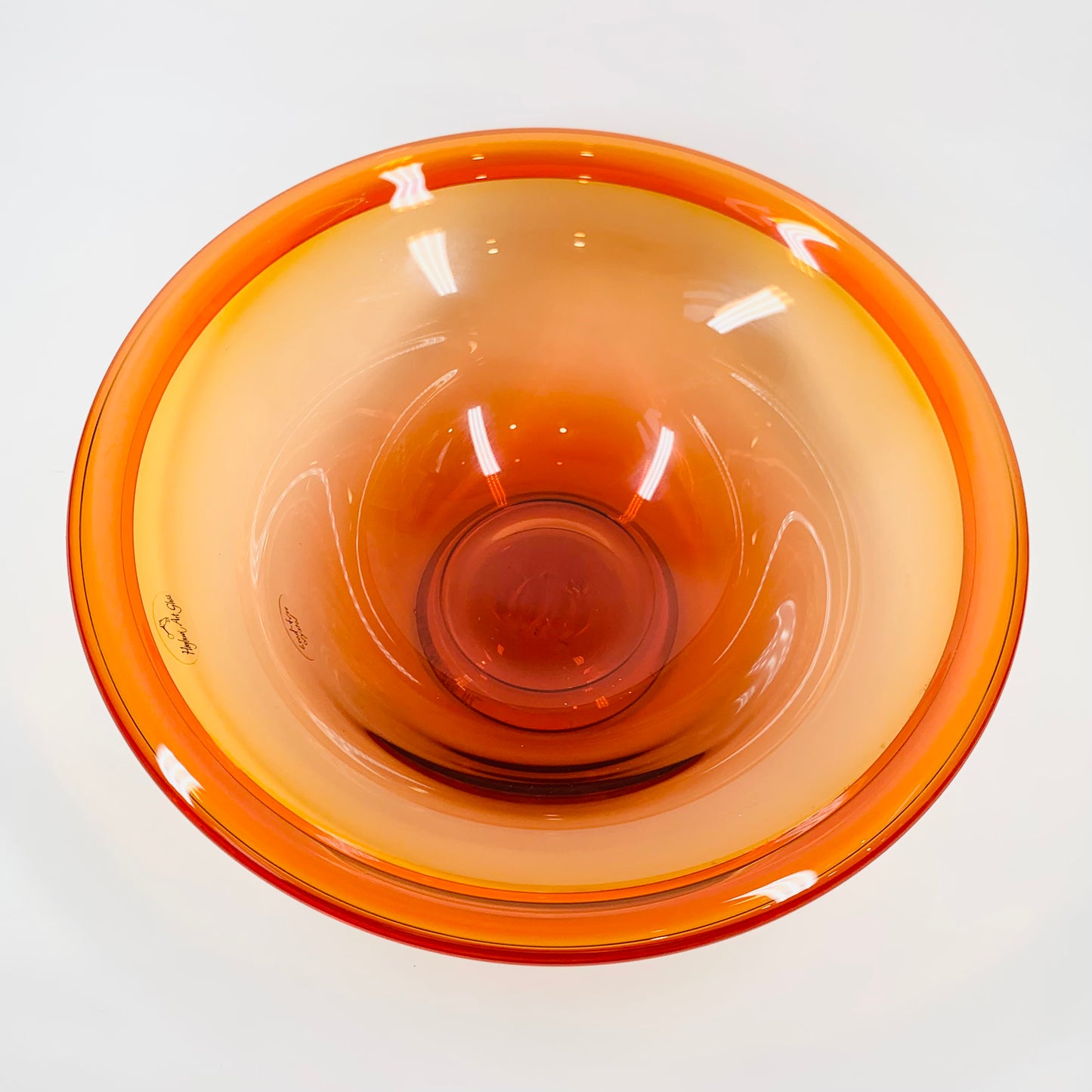 HOGLUND HAND MADE ORANGE GLASS BOWL