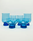 1950s POLISH TURQUOISE BLUE GLASS PAPERWEIGHT GLASSES
