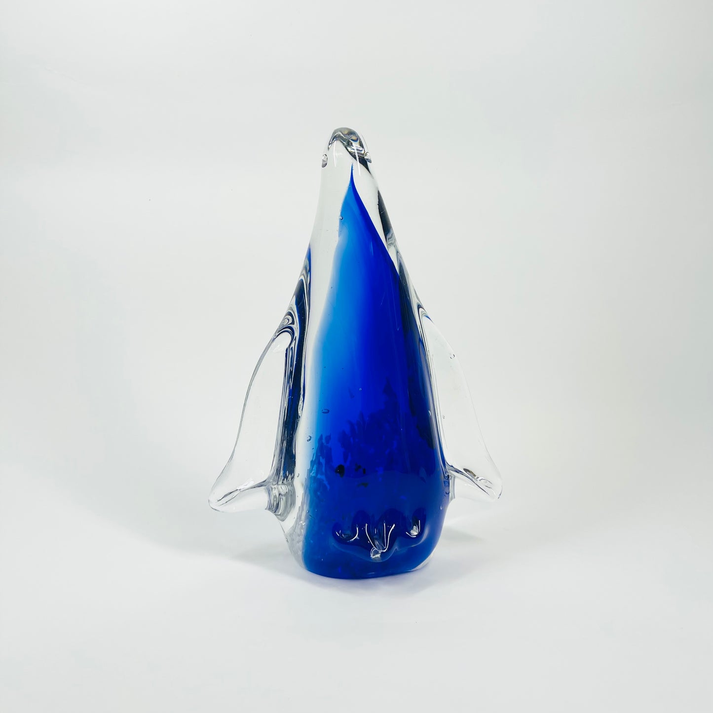 1980s CZECH BLUE SOMMERSO GLASS PENGUIN