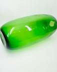 LARGE 1960s SWEDISH ORREFORS HAND MADE GREEN GLASS OBLONG VASE