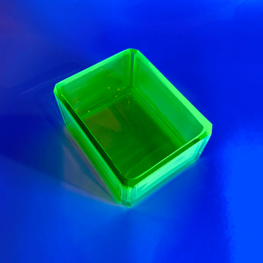 ART DECO URANIUM GLASS BOX