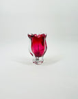 ANTIQUE MURANO PINK SOMMERSO GLASS MINIATURE VASE