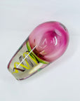 1950s PINK GREEN SOMMERSO MURANO SOMMERSO GLASS VASE WITH LATTICINO SWIRLS