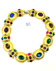 1980s MUGHAL STYLE TUTTI FRUITTI LINKS NECKLACE