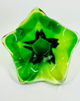 1970s JAPANESE GREEN SOMMERSO GLASS STARFRUIT BOWL