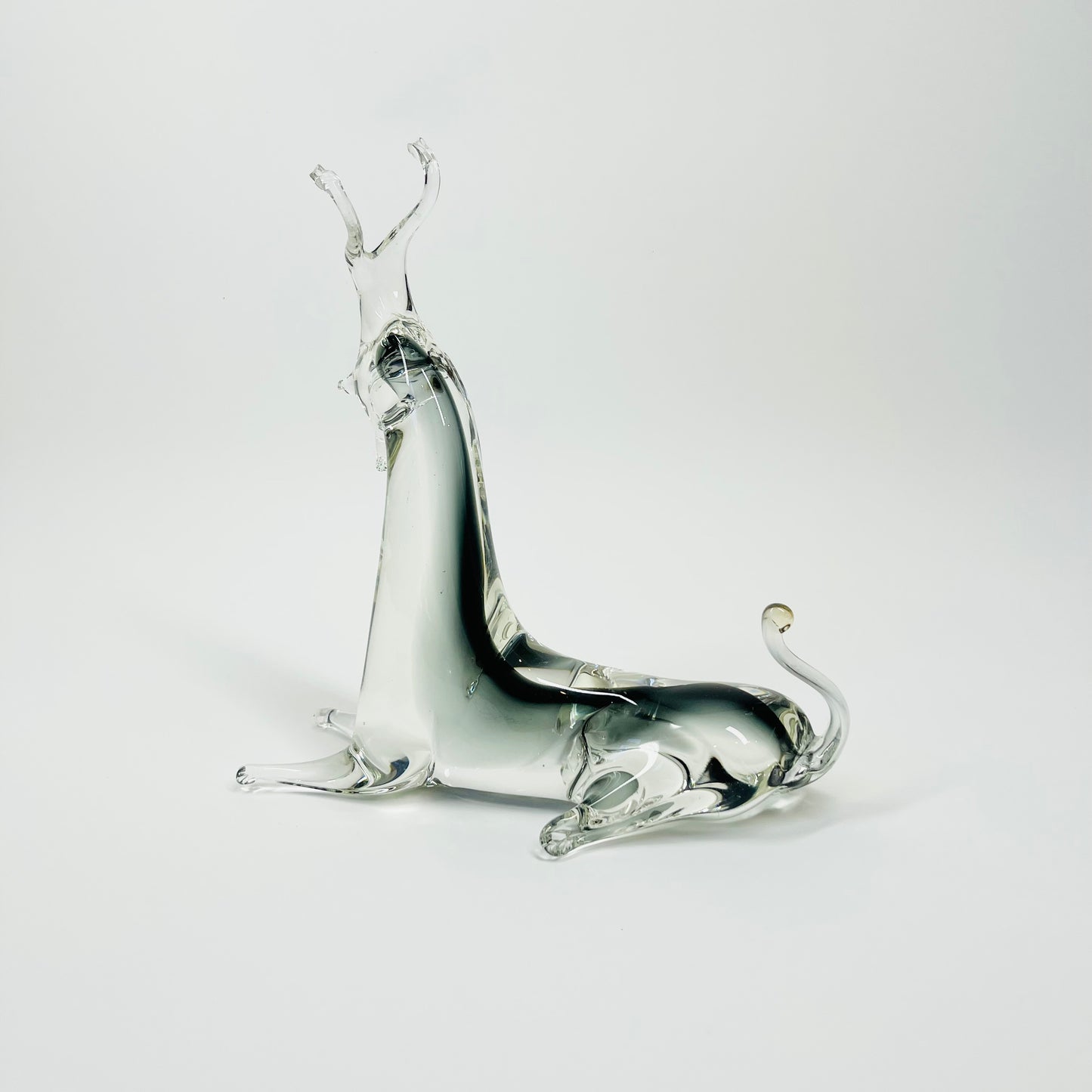 1980s MURANO V.NASON GREY GLASS DEER