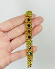 1950s BYZANTINE STYLE TUTTI FRUITTI FANCY LINKS BRACELET