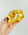 2000 CHANEL WHITE ENAMEL CC LOGO BANGLE