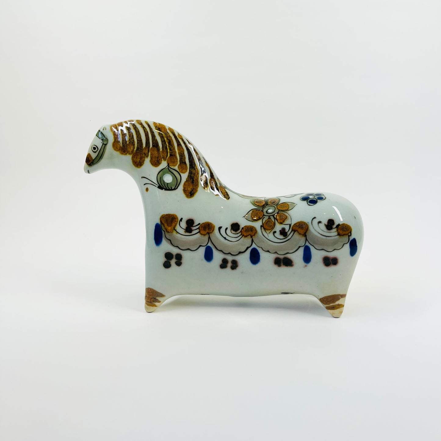 1950s HAND PAINTED EL PALOMAR KEN EDWARDS MEXICAN POTTERY HORSE