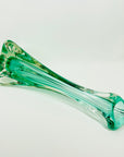 1950s MURANO TURQUOISE BLUE PAPERWEIGHT SWUNG GLASS VASE