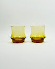 1950s STACKABLE AMBER TUMBLER GLASSES