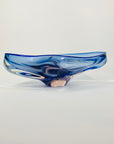 CZECH GLASS BLUE PINK BOWL