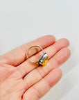 ANTIQUE SILVER RING WITH EMERALD CUT CITRINE