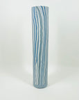 VINTAGE JAPANESE BLUE STRIPES PORCELAIN IKEBANA VASE