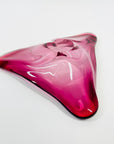1950s MURANO PINK CRANBERRY GLASS TRIANGULAR PLATE