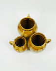 1970s JAPANESE AMBER BROWN OMBRE GLAZE MINI IKEBANA VASE
