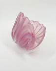 1950s PINK MURANO RIBBED OPALINE GLASS SHELL BOWL (MEDIUM)