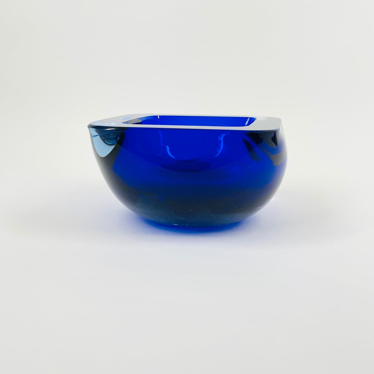 1950s COBALT BLUE MURANO SOMMERSO GLASS BOWL