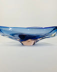 CZECH GLASS BLUE PINK BOWL