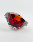1950s MURANO MANDRUZZATO RUBY SOMMERSO DIAMOND FACETED GLASS BOWL