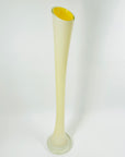 1960s ITALIAN EMPOLI CASED YELLOW GLASS TALL BOTTLE VASE