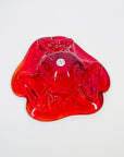 1950s MURANO RED PINCHED BOWL/ASHTRAY WITH CONTROLLED BUBBLES