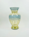 1970s LARGE HAND DYED BLUE GOLD SIMRON GLASS VASE