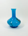 1970s JAPANESE CASED BLUE END OF DAY GLASS POSY VASE