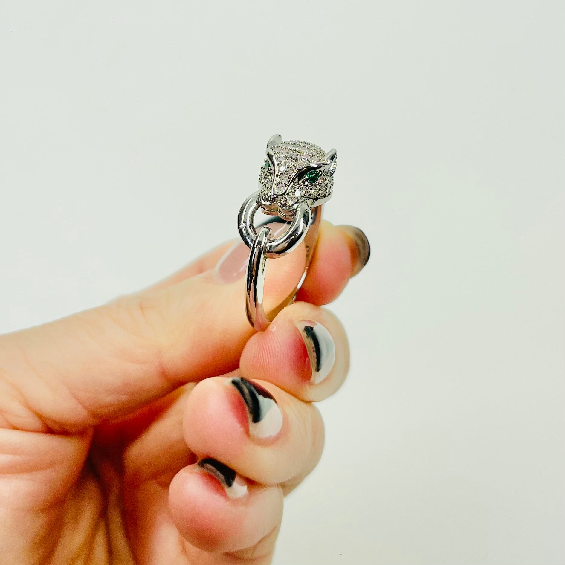 1980s STERLING SILVER PANTHER RING
