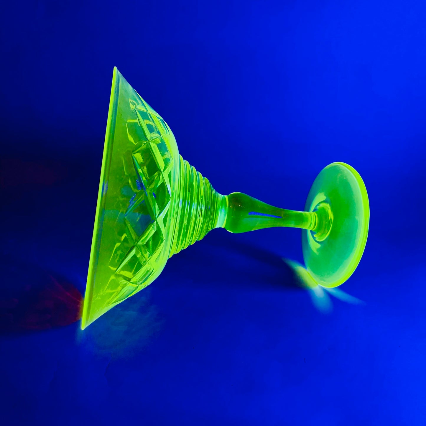 ANTIQUE URANIUM GLASS COMPORT