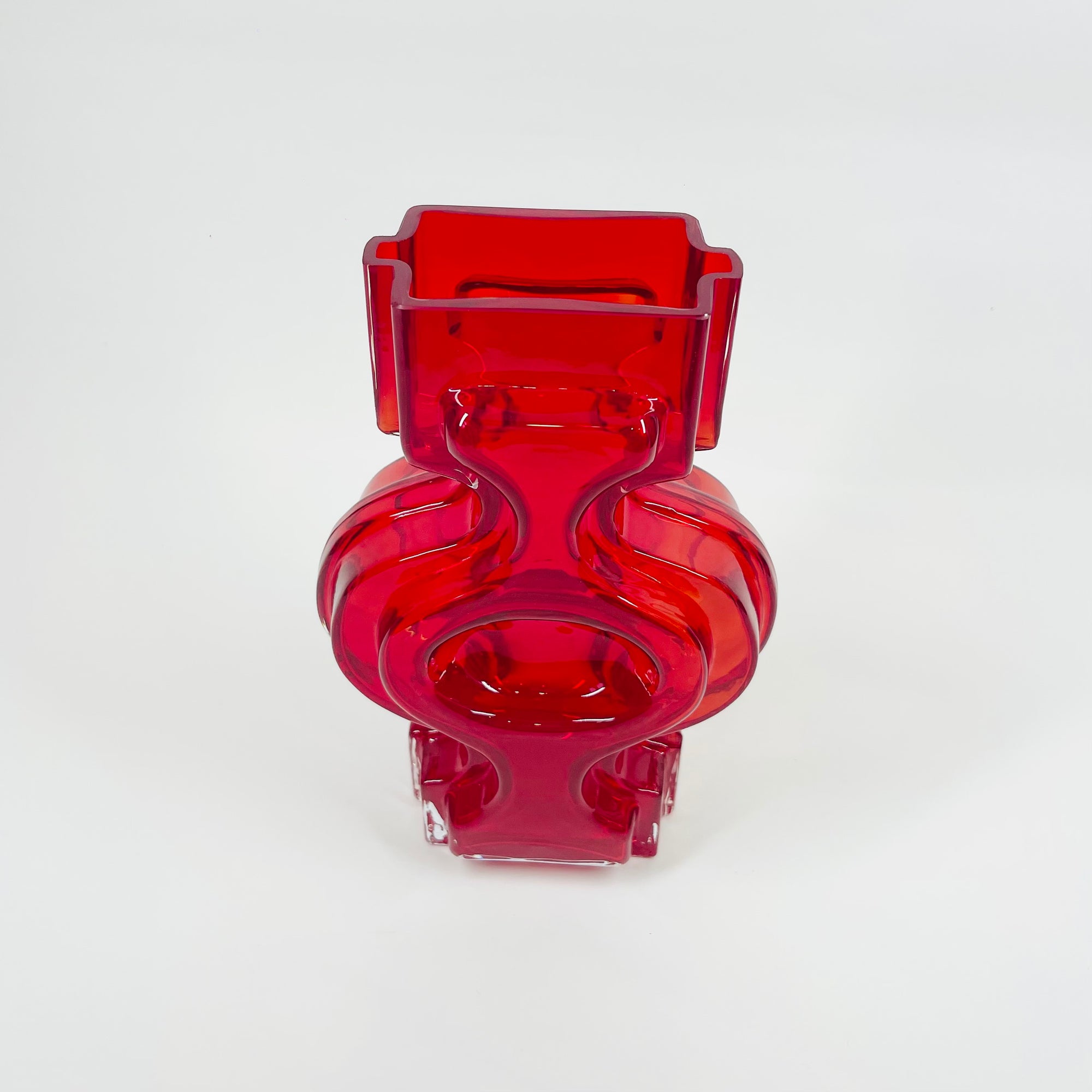MIDCENTURY FINNISH GLASS EMMA MALJAKKO VASE BY HELENA TYNELL FOR RIIHIMAEN LASI
