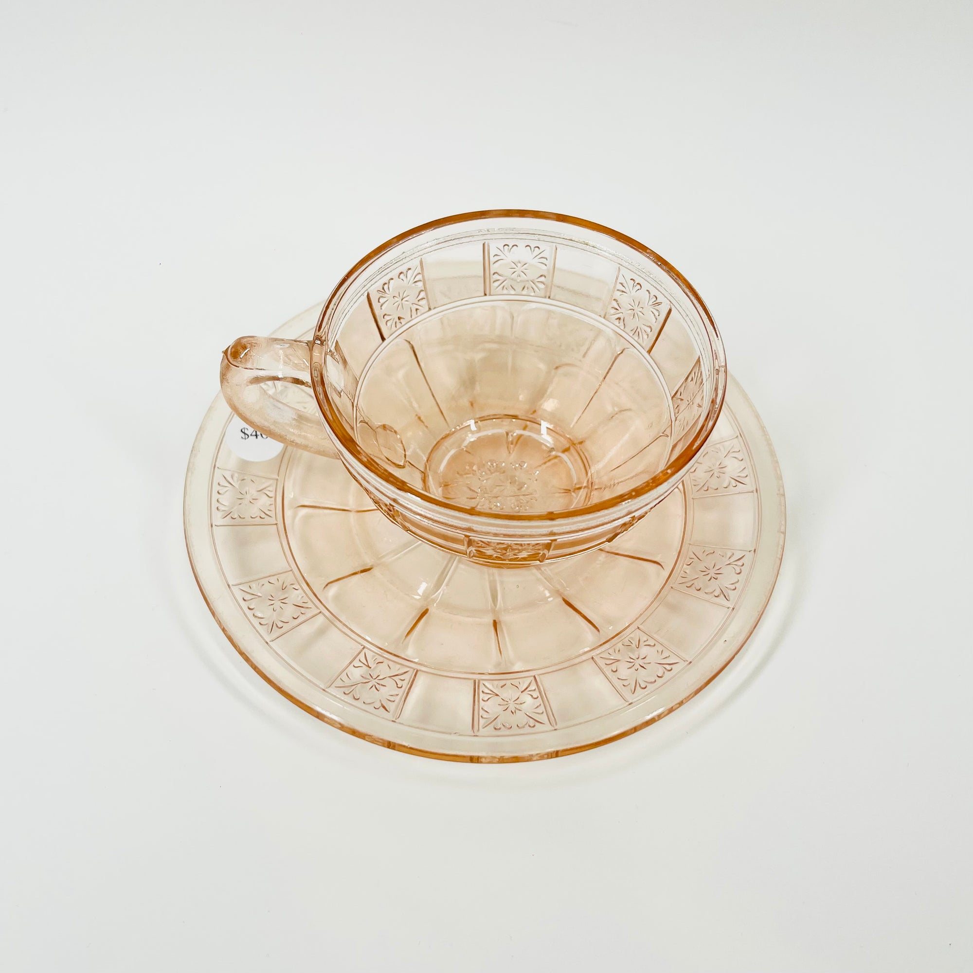 ANTIQUE DEPRESSION PINK PRESSED GLASS PLATE/BOWL/DINNER SERVICE