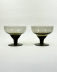 1950s GREY FOOTED COUPE/DESSERT BOWLS