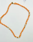 1950s CORAL & SEED PEARL BEADED NECKLACE
