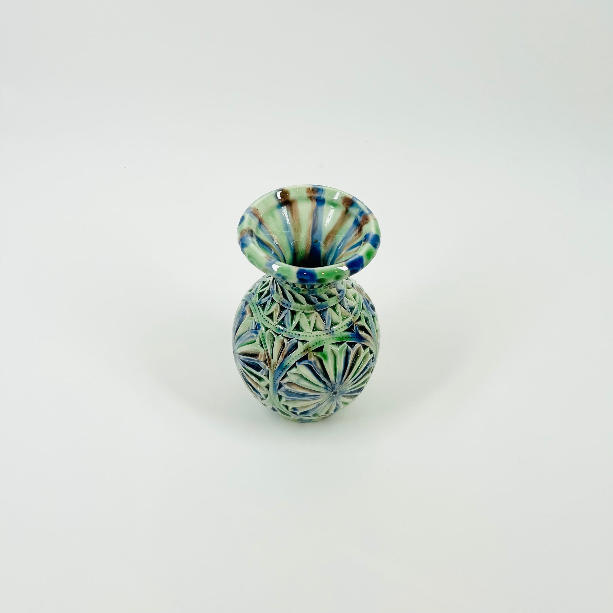 1990s F.VISSER TIE DYE PORCELAIN VASE