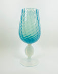 1940s EMPOLI BLUE OPALESCENT OPTICAL GLASS VASE