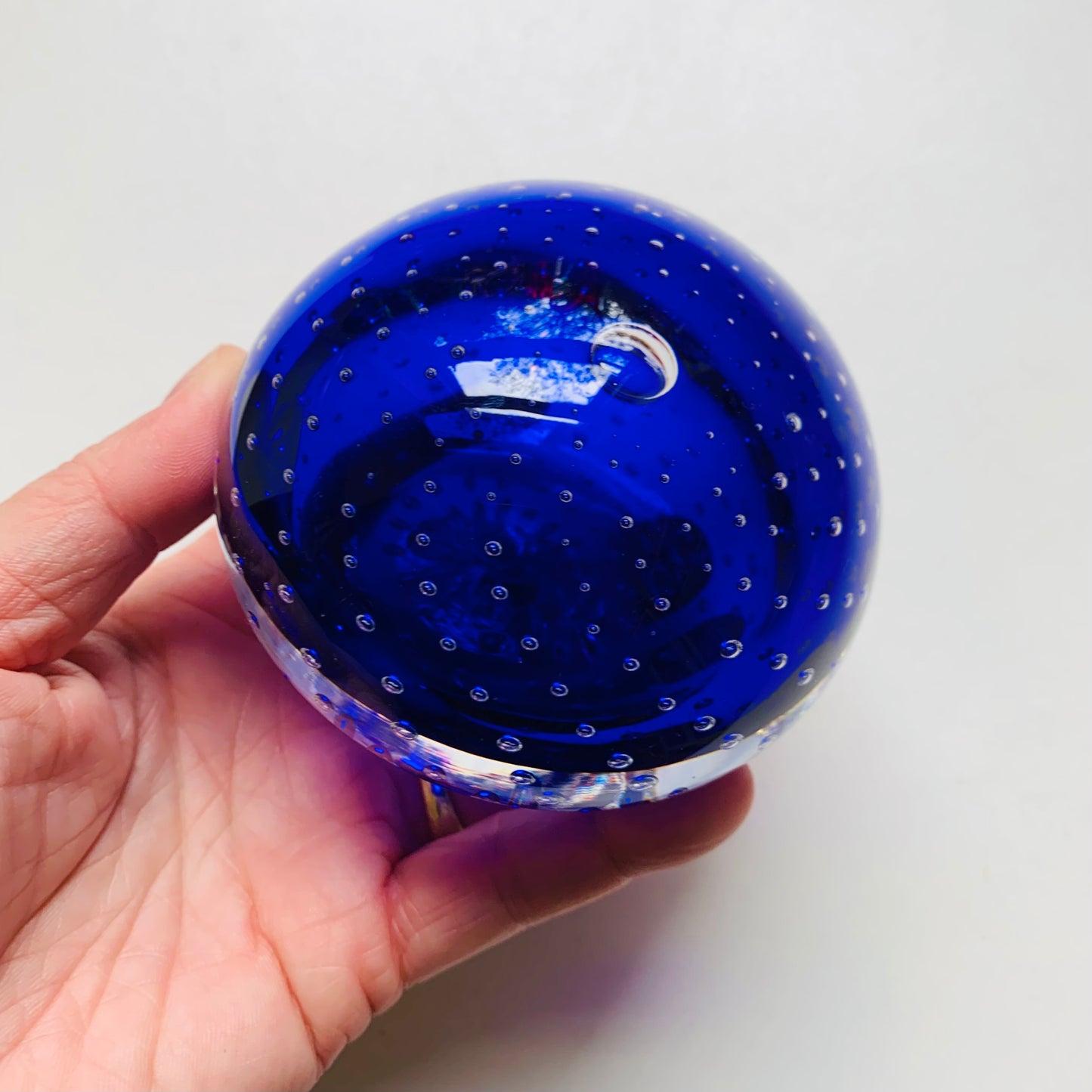 1950s COBALT BLUE BULLICANTE PAPERWEIGHT