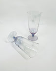 1950s IRIDESCENT PURPLE FOOTED HIGHBALL/FLUTES GLASSES