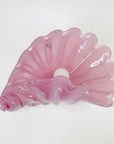 1950s PINK MURANO OPALINE GLASS SHELL BOWL WITH PEARL