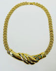 1960s PANTHERE LINKS NECKLACE WITH TUTTI FRUITTI CROISSANT PENDANT