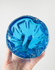 1950s TURQUOISE BLUE MURANO PINCHED BOWL