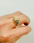 1980s VINTAGE TIFFANY & CO SIGNATURE CROSS CABLE SILVER GOLD RING