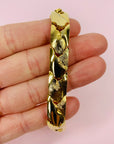 1960s MODERNIST TEXTURED GOLD PLATED BRUTALIST BRACELET