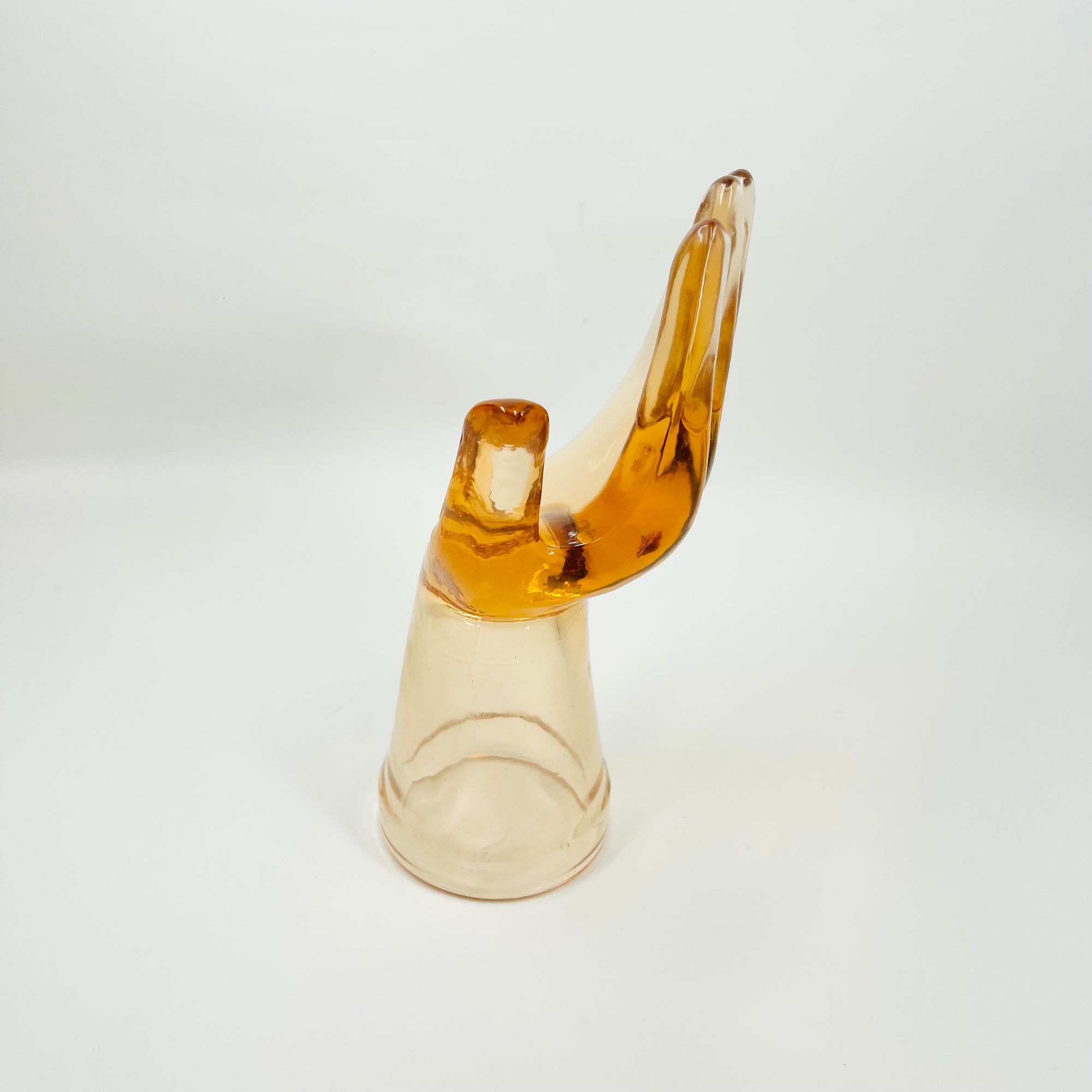 1950s USA GLASS RELIEF/SCULPTURE OF A HAND