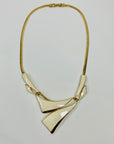80s BARCS WHITE ENAMEL KNOT NECKLACE SUITE