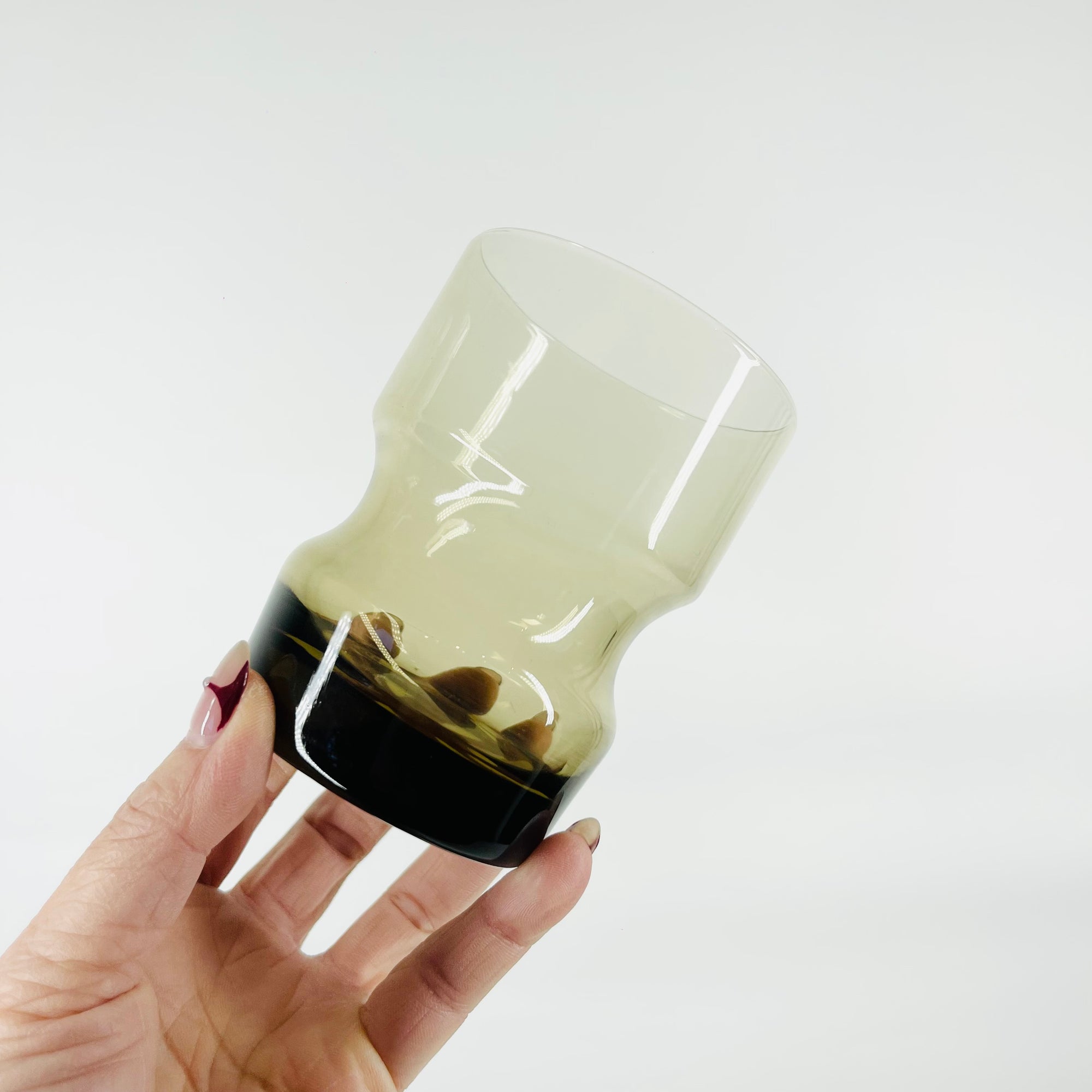 1970s PINCHED GREY TUMBLER GLASSES
