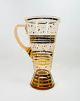 1950s HAND PAINTED POLKA DOT PINK GOLD GILDED GLASS JUG SET