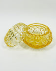 ANTIQUE VICTORIAN CITRINE DIAMOND CUT CRYSTAL VANITY BOX