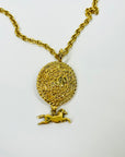 1980s CHANEL CC LOGO HORSE MEDALLION NECKLACE/BELT