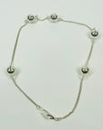 1990s CHANEL SILVER INFINITY BALL CHAIN NECKLACE